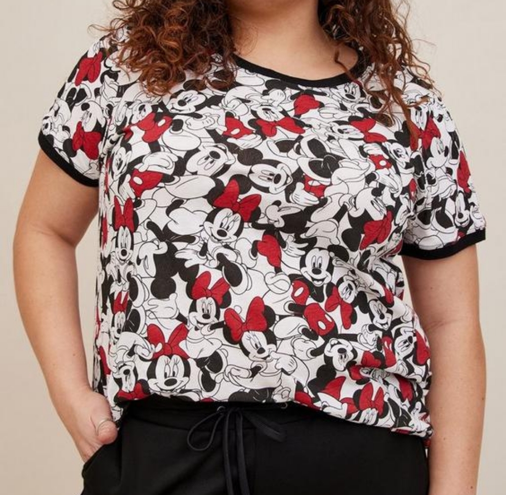 COPY - NWOT DISNEY MINNIE MOUSE CLASSIC FIT CREW NECK RINGER TOP -  NEW without…